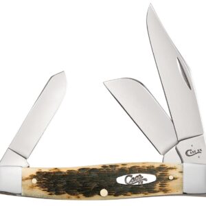 Peach Seed Jig Amber Bone CS Large Stockman
