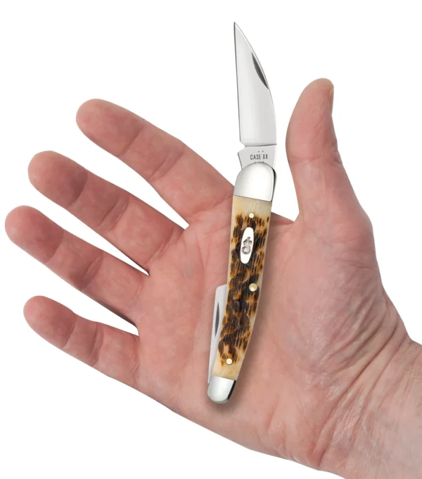 Peach Seed Jig Amber Bone CS Seahorse Whittler - Image 4