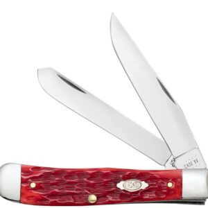 Peach Seed Jig Dark Red Bone CS Trapper with Pocket Clip