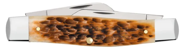 Peach Seed Jigged Amber Bone Large Stockman - Image 3