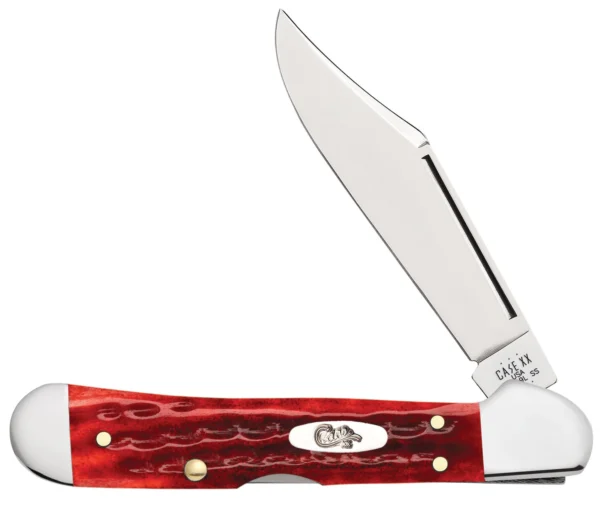 Pocket Worn Corn Cob Jigged Old Red Bone Mini CopperLock