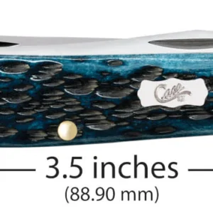 Pocket Worn Peach Seed Jig Mediterranean Blue Bone Mini Trapper