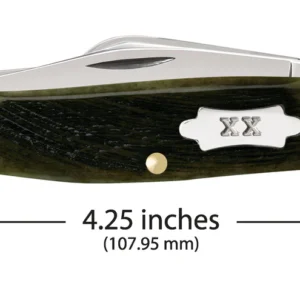 Sawcut Jigged Olive Green Bone Large Stockman