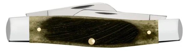 Sawcut Jigged Olive Green Bone Large Stockman - Image 3
