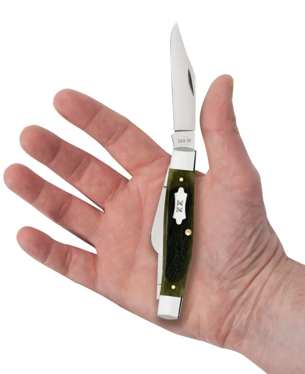 Sawcut Jigged Olive Green Bone Large Stockman - Image 4