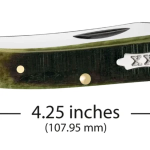 Sawcut Jigged Olive Green Bone Medium Texas Toothpick