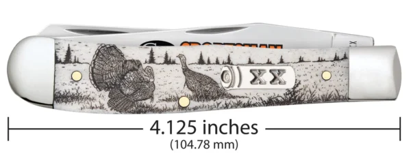 Sportsman Series Turkey Embellished Smooth Natural Bone Trapper - Image 2
