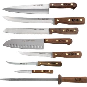 Household Cutlery 9-Piece Block Set (Solid Walnut Handles)